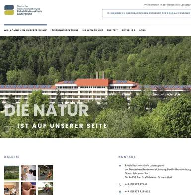 Screenshot Laptopansicht der Homepage rehaklinik-lautergrund.de