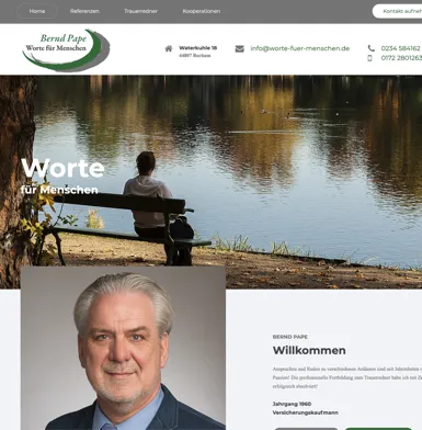 Screenshot Laptopansicht der Homepage worte-fuer-menschen.de